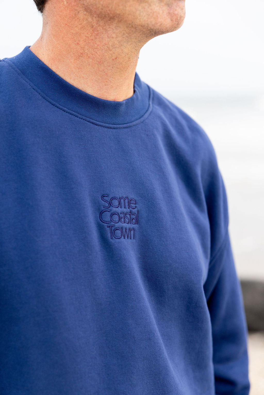 Seagull in the Way Embroidered Fleece Crewneck Sweatshirt
