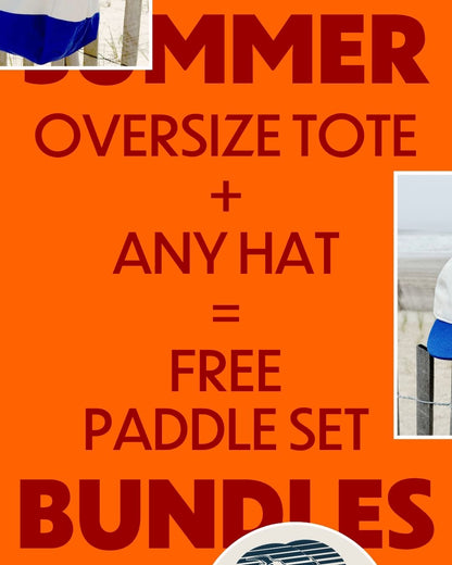 Summer Starter Kit: Oversized Tote + Any Hat comes with Free Paddle Ball Set