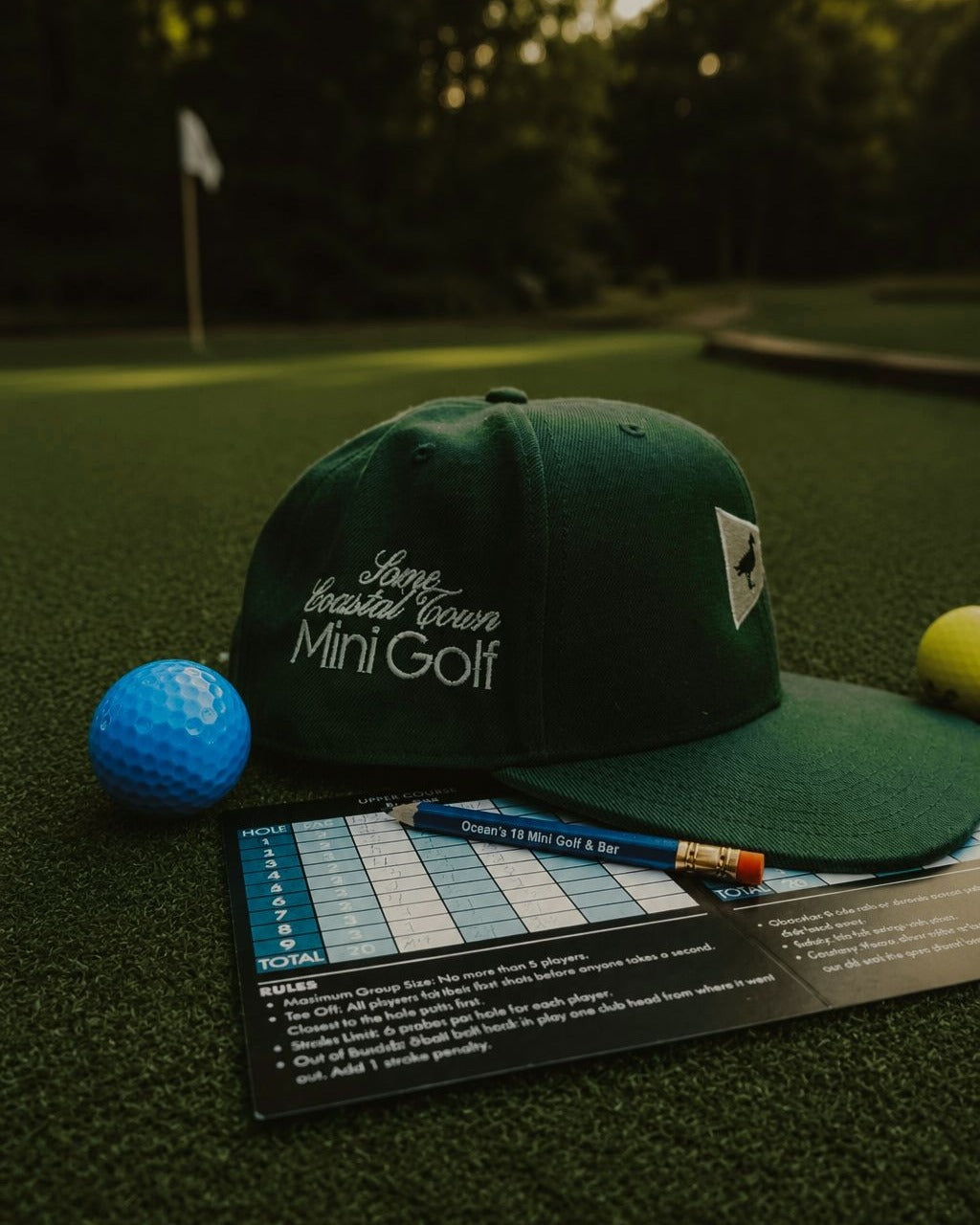 Mini Golf Invitational Structured Snapback Hat - Forest Green