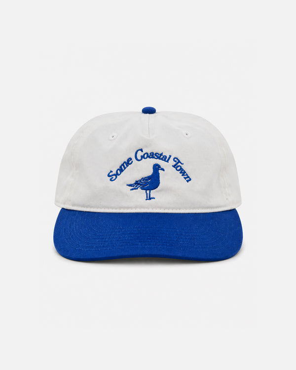 Seagull Mid Profile Cotton Snapback Hat - Mariner Blue and Cream