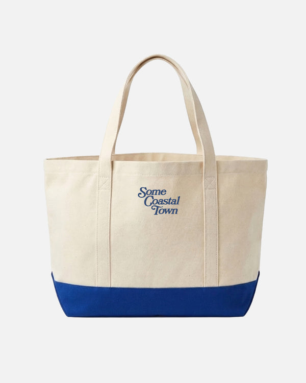 Oversized Beach Day 12 oz Canvas Tote Bag - Mariner Blue
