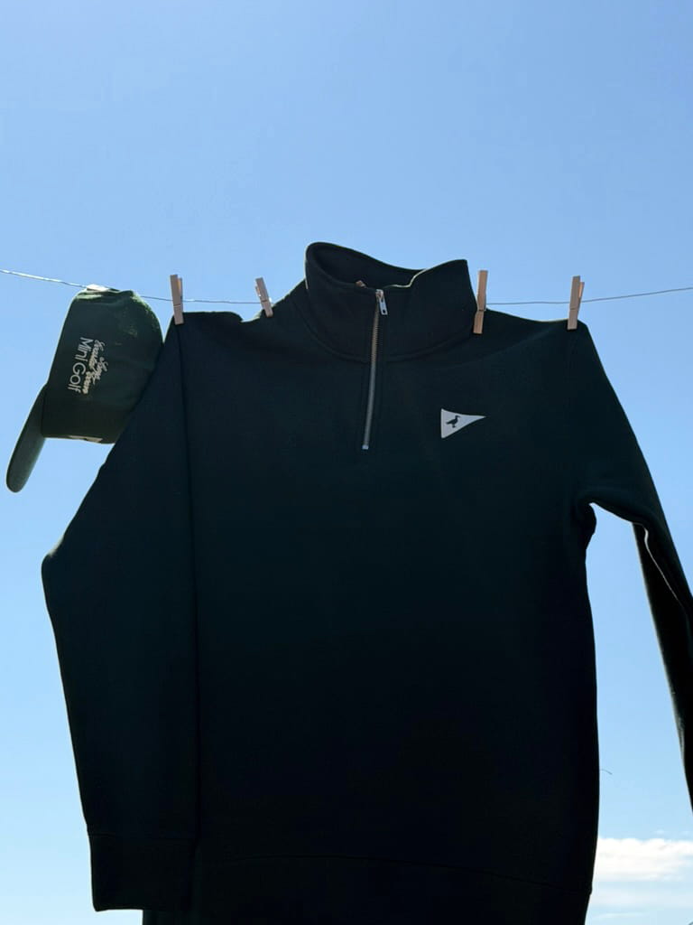 Mini Golf Invitational embroidered seagull flag quarter zip fleece pullover - product image 5
