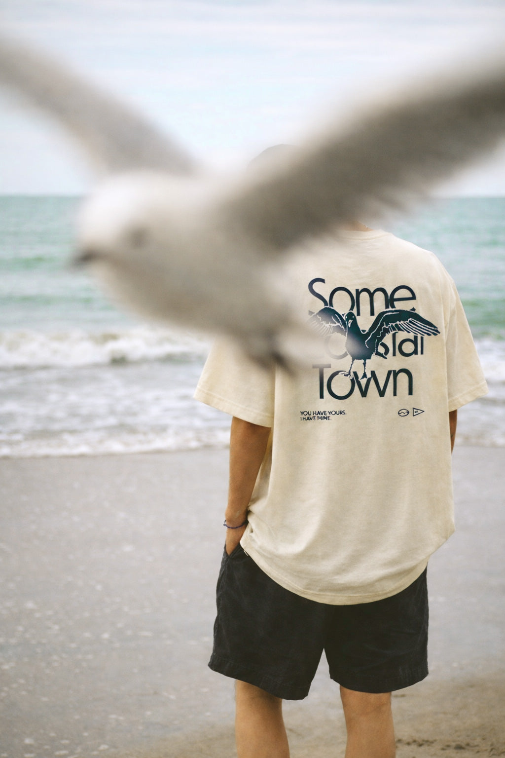 Seagull in the Way 100 percent combed cotton coastal graphic tee - product image 3