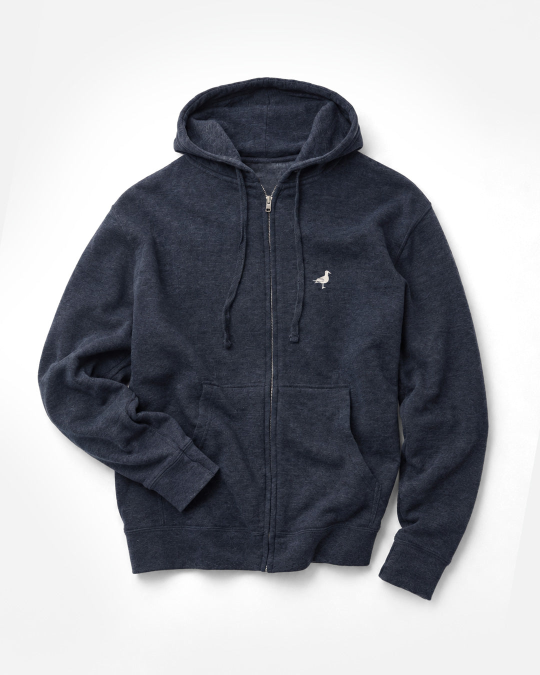 Some Coastal Town Script Zip-Up Fleece Hoodie - Navy Heather