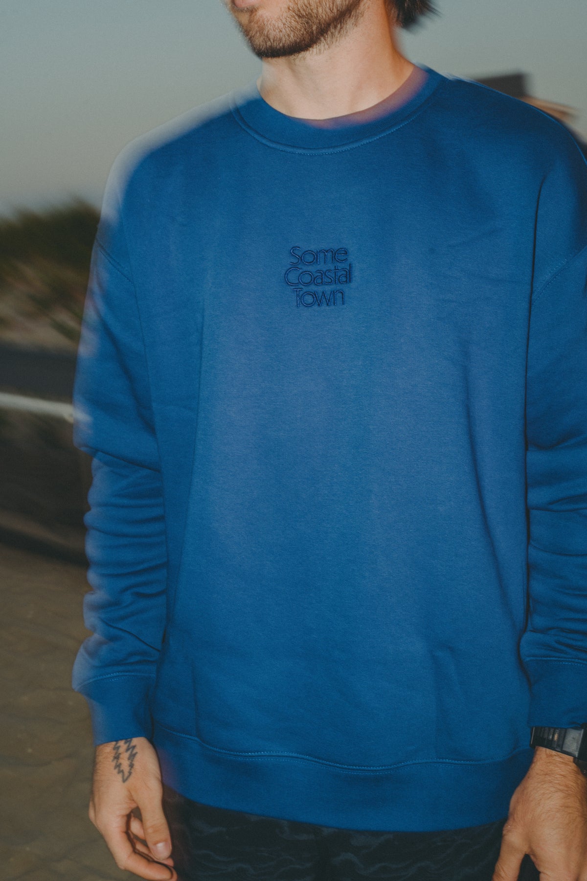 Seagull in the Way Embroidered Fleece Crewneck Sweatshirt