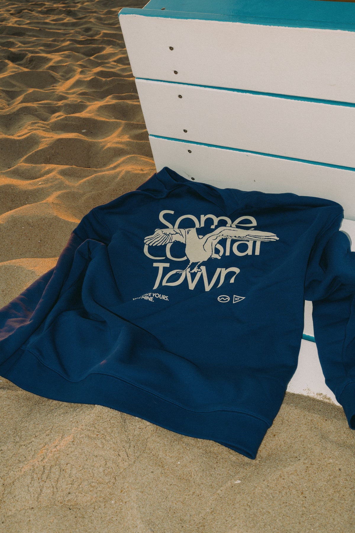 Seagull in the Way Embroidered Fleece Crewneck Sweatshirt