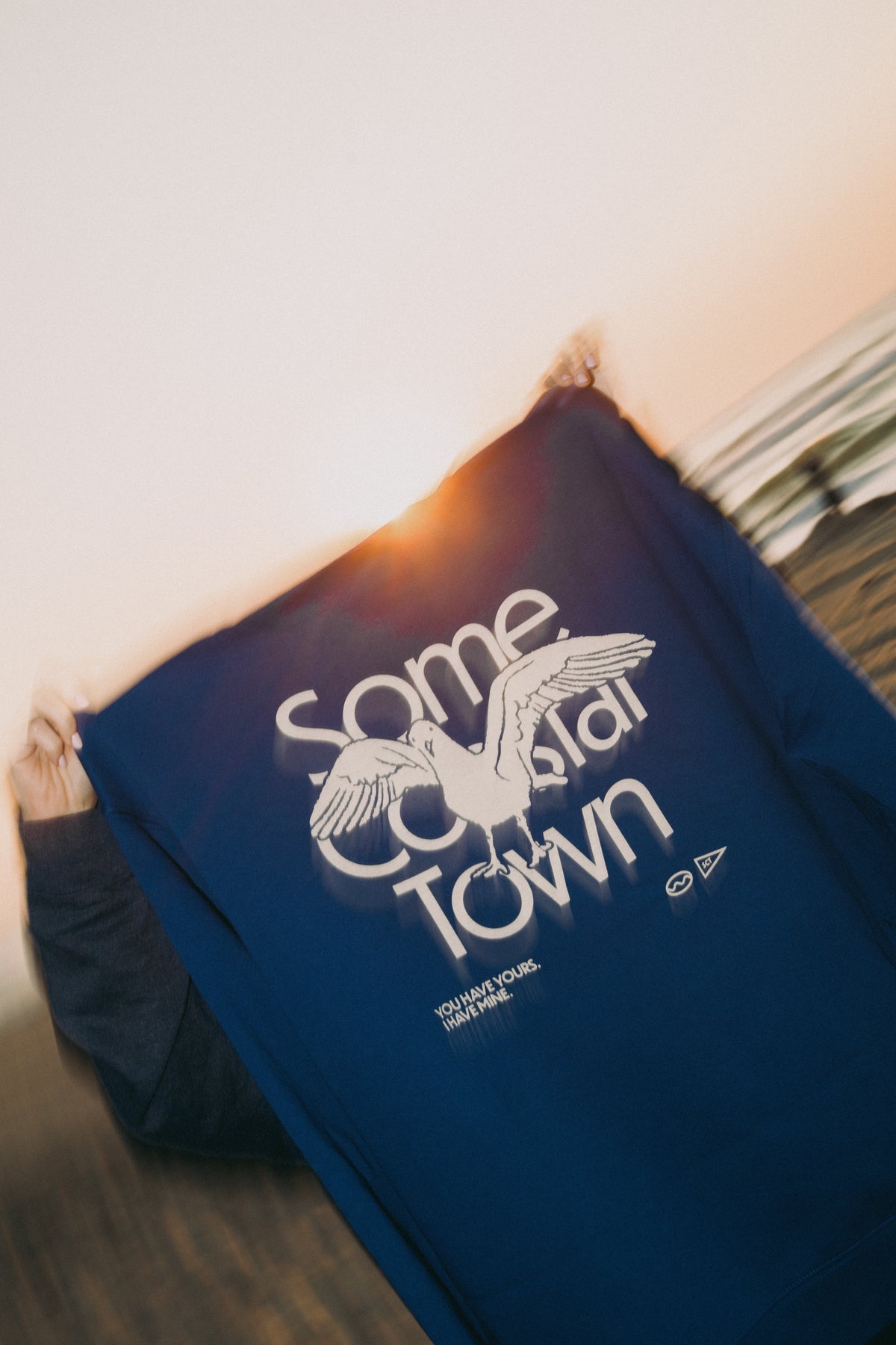 Seagull in the Way Embroidered Fleece Crewneck Sweatshirt