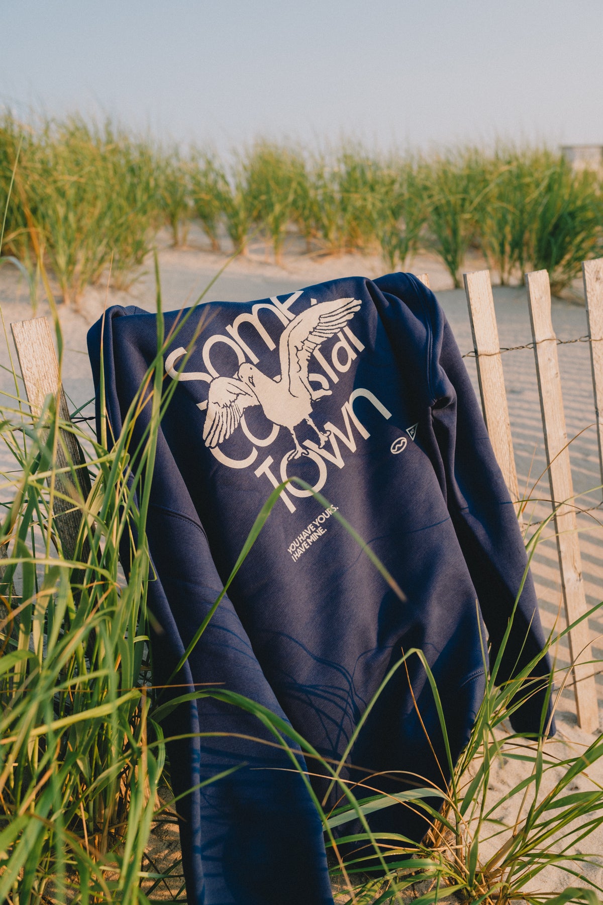 Seagull in the Way Embroidered Fleece Crewneck Sweatshirt